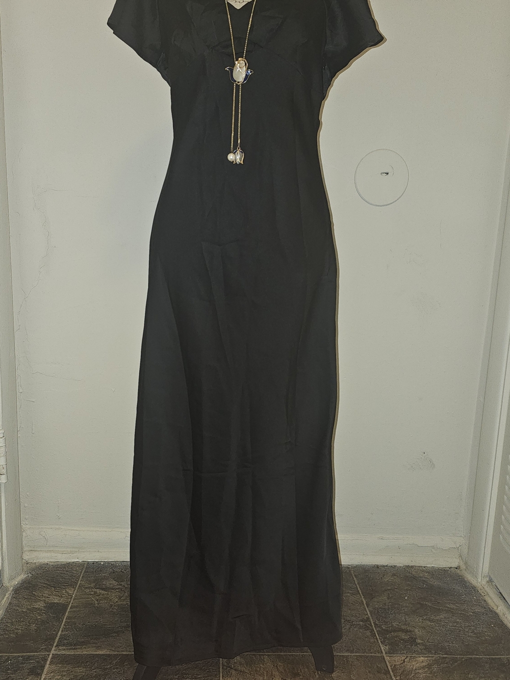 Backless Black Maxi Dress - Sleek Evening Style